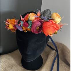 Boho Bright Indian summer Dried & Faux Floral Crown