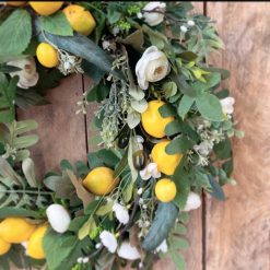 Santorini Everlasting Lemon blossom & Olive branch Faux Door wreath