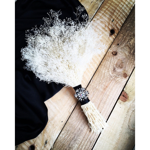 Ivory Dried Flower Monochrome Posy Bouquet 3