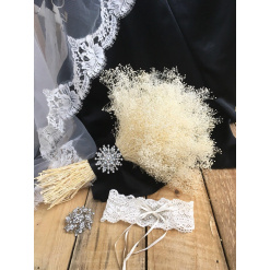 Ivory Dried Flower Monochrome Posy Bouquet 2