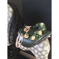 Garden rose and Eucalyptus preserved Floral Crown
