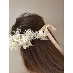 Preserved Hydrangea Ivory Floral Crown 2