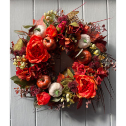 Pumpkins & Berries Autumn Luxury Faux Door wreath