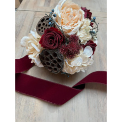 Winter Burgundy & Ivory Berry Shimmer Bouquet 2