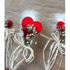 Flower Girl Bridesmaids Dried Flower heart Wand 2