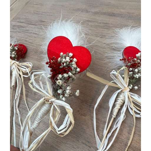 Flower Girl Bridesmaids Dried Flower heart Wand 2