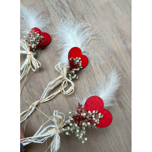 Flower Girl Bridesmaids Dried Flower heart Wand
