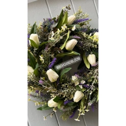 Dance of the tulips Wild Spring Faux Door wreath 2