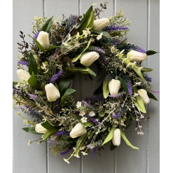 Dance of the tulips Wild Spring Faux Door wreath