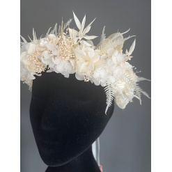 Preserved Hydrangea Ivory Floral Crown 3