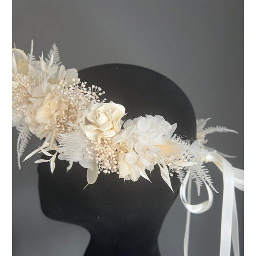 Preserved Hydrangea Ivory Floral Crown