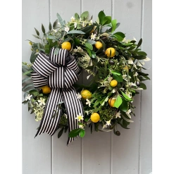 Sicily Everlasting Lemon & Olive branch Faux Door wreath