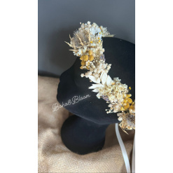 Boho & Bloom Preserved Dried Harvest flower crown Ivory Mustard gypsophila barley bridesmaid flower girl headdress floral bridal festival hair accessory