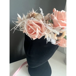Pink Roses Ruscus Fairytale Faux Floral Crown