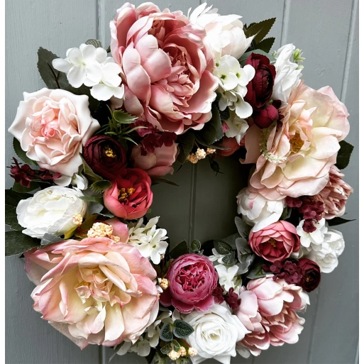 Blooms Luxury Faux Rose & Peony Door Wreath
