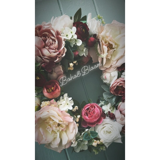 Blooms Luxury Faux Rose & Peony Door Wreath