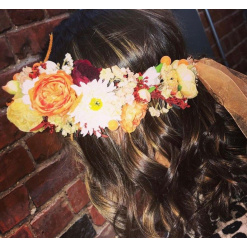 Autumn Sunrise Ranunculus & Fern faux Floral Crown