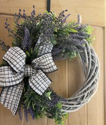 Lavender fields Whitewashed Grey Willow Door wreath