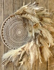 Solaris Wreath Pampas Dreamcatcher Boho Summer Solstice Wall Decor Litha
