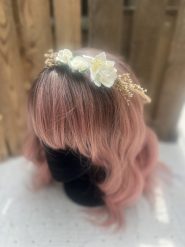 Delicate paper rose fine Floral Crown