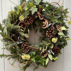Luxury Christmas Artisan Fresh Foliage Wild Door Wreath