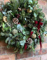 Luxury Mixed foliage Christmas Artisan Fresh Door Wreath