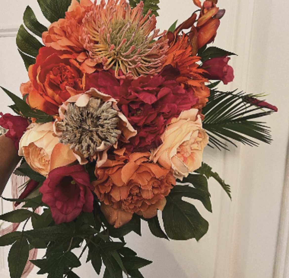 Modern Boho ‘Tropics’ Faux Floral Wild Wedding Bouquet
