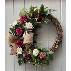 Bella Luxury Faux Rose & Peony Spring Door Wreath