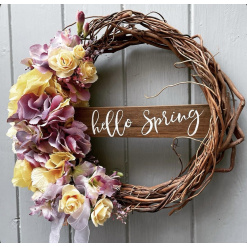 Twisted Willow Hello Spring Open weave Door Wreath