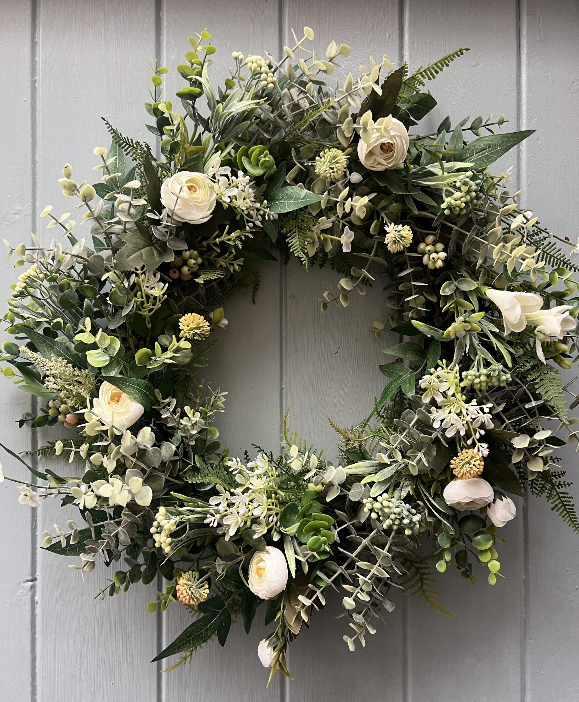 Spring Rain Luxury Greenery Faux Door wreath