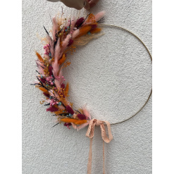Dried Flower Brights Rose Gold Hanging Hoop Styling