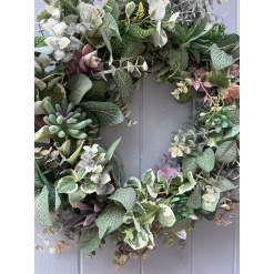 Botanica Luxury succulent Greenery Faux year round Door wreath