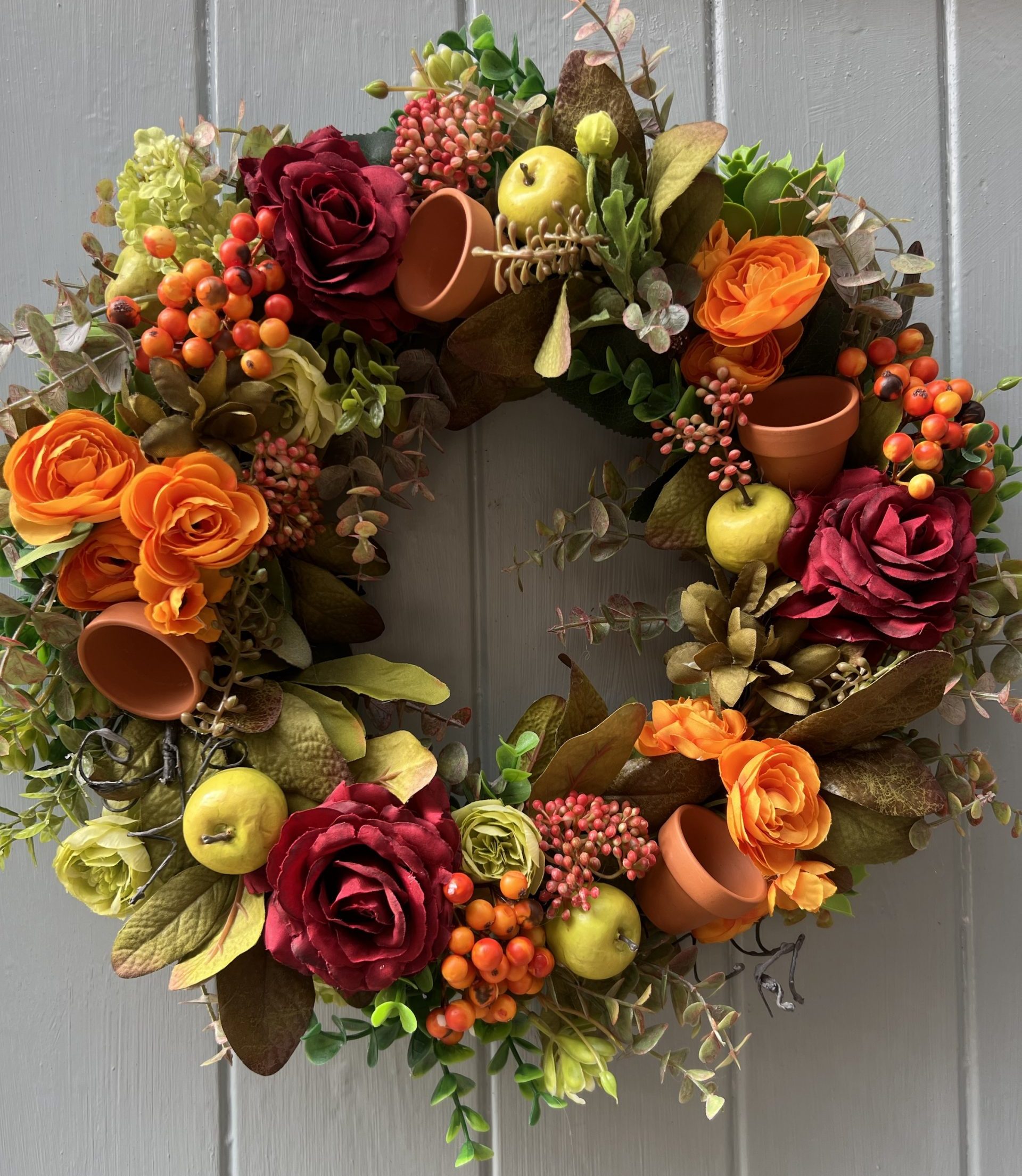 The Potting Shed Autumn Luxury Faux Door wreath