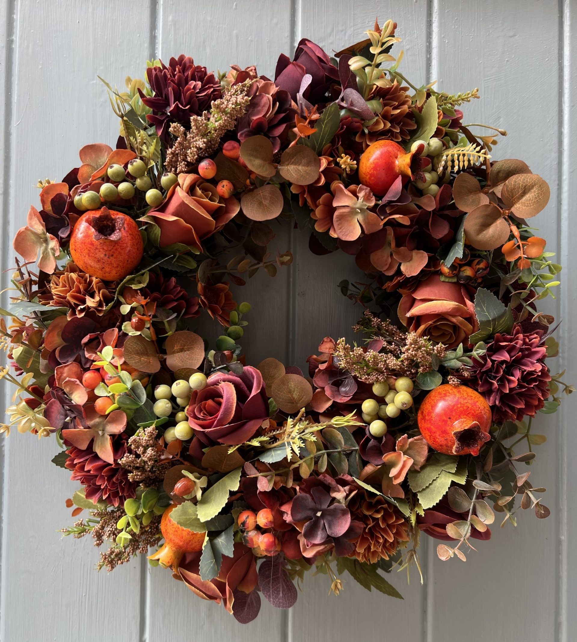 Hydrangea & Berries 'Hermione' Autumn Luxury Faux Door wreath