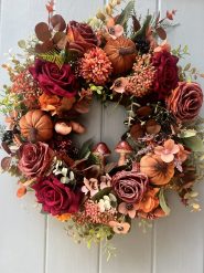 Plush Pumpkins Autumn Luxury Faux Door wreath