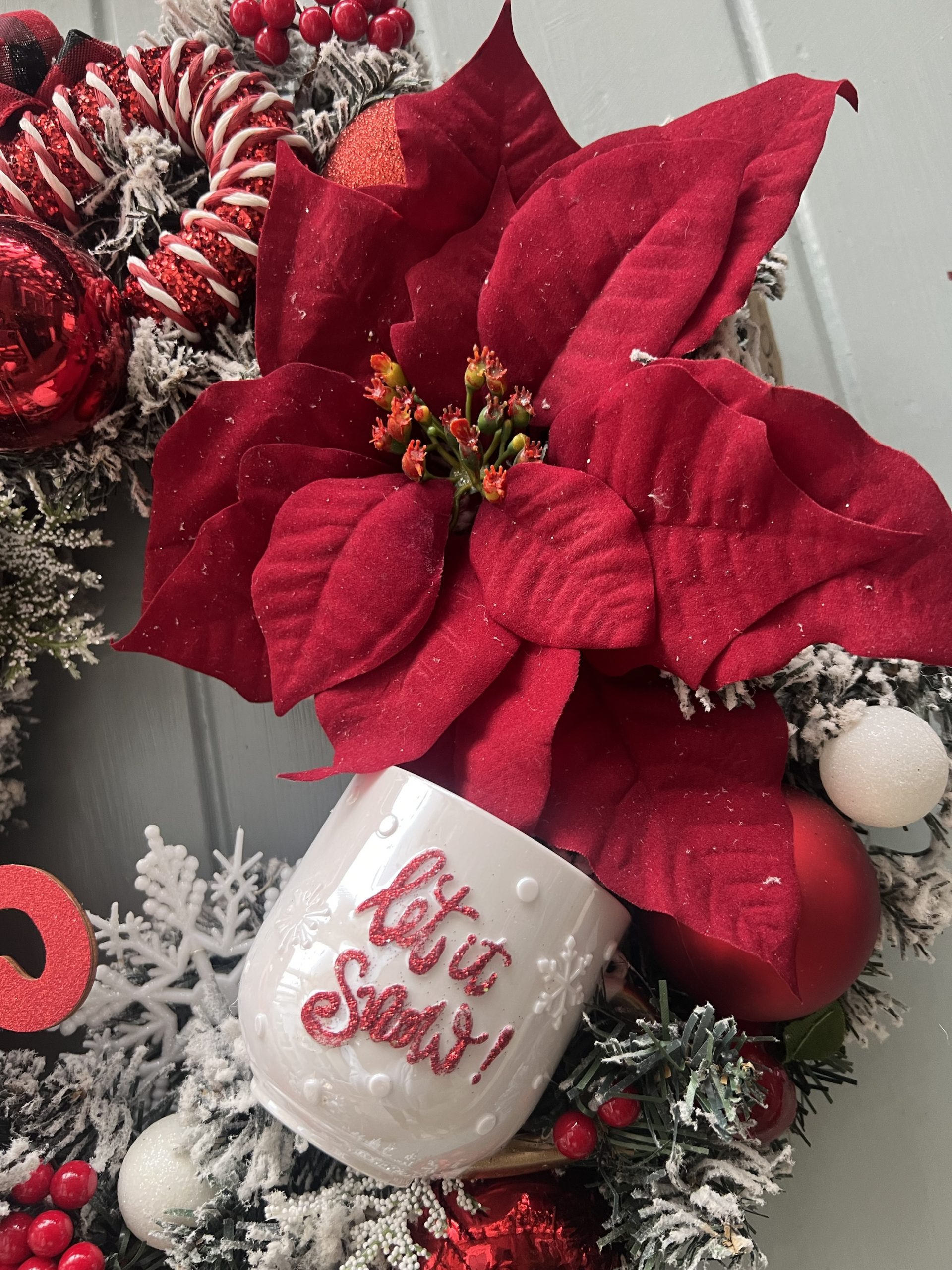 Jolly Holidays Luxury Reds everlasting Christmas Door wreath