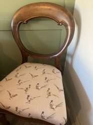 Countryside upholstered antique Balloon back Chair