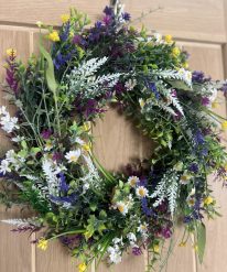 Wild UV resistant meadow medium Luxury Faux Door wreath