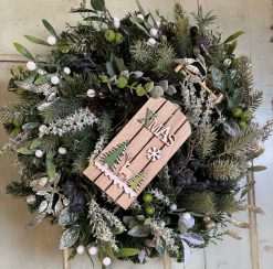 Sleigh Ride Luxury pine fir everlasting Christmas Door wreath
