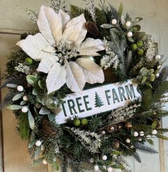 Frosted Tree Farm Luxury pine fir everlasting Christmas Door wreath