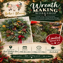 Fresh Christmas Wreath Making Workshop - @ Red Telephone Box 29th November 2026